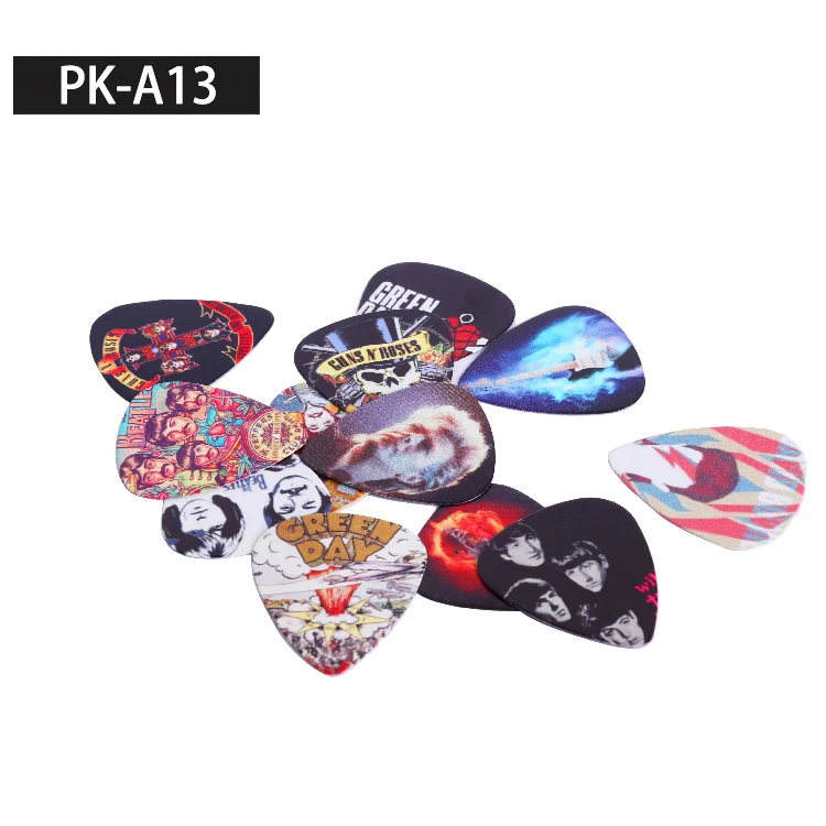 

PK-A13 custom design color printing rock guitar picks, Mixed color