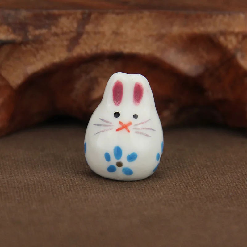 
18*23mm Wholesale Chinese rabbit shaped Glaze Ceramic Beads Fancy Hand Painted Porcelain Beads 