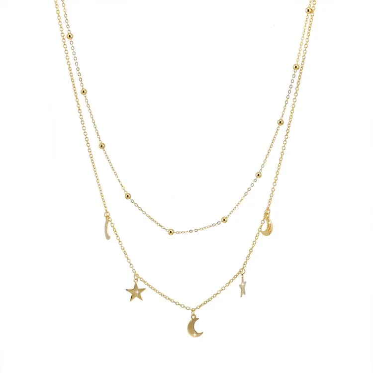 

Factory Custom jewellery women 925 jewelry gold layered necklace