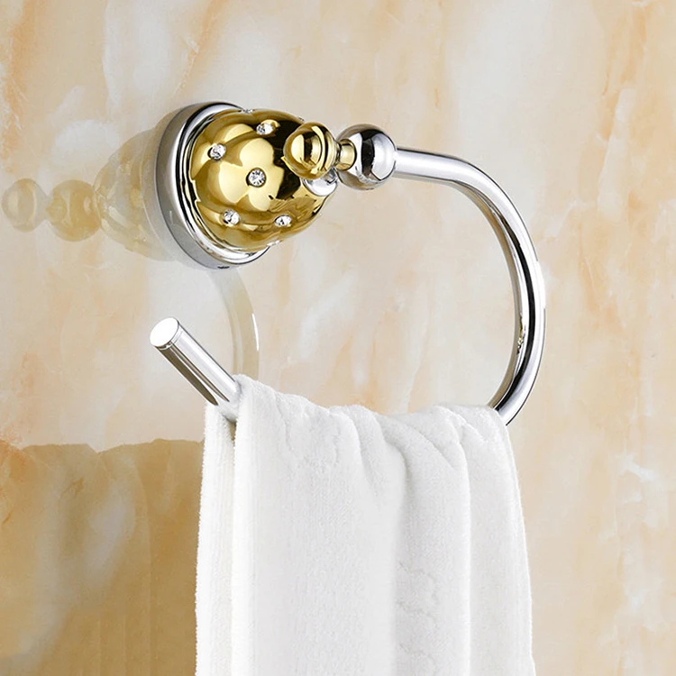
Amazon Hot Selling Gold Bathroom Accessories Bathroom Towel Ring 