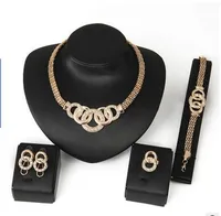 

New Products Exaggerated Big Choker Necklace Vintage Chunky Statement Chain Necklace Bracelet Earrings Ring Jewelry Sets