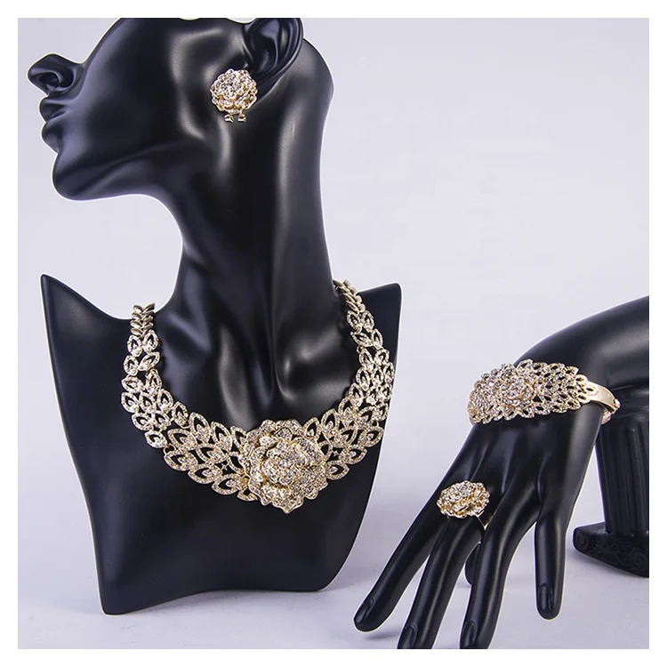 

New Model Fashion Girl Fancy Flower Crystal Korean Fashion Jewelry