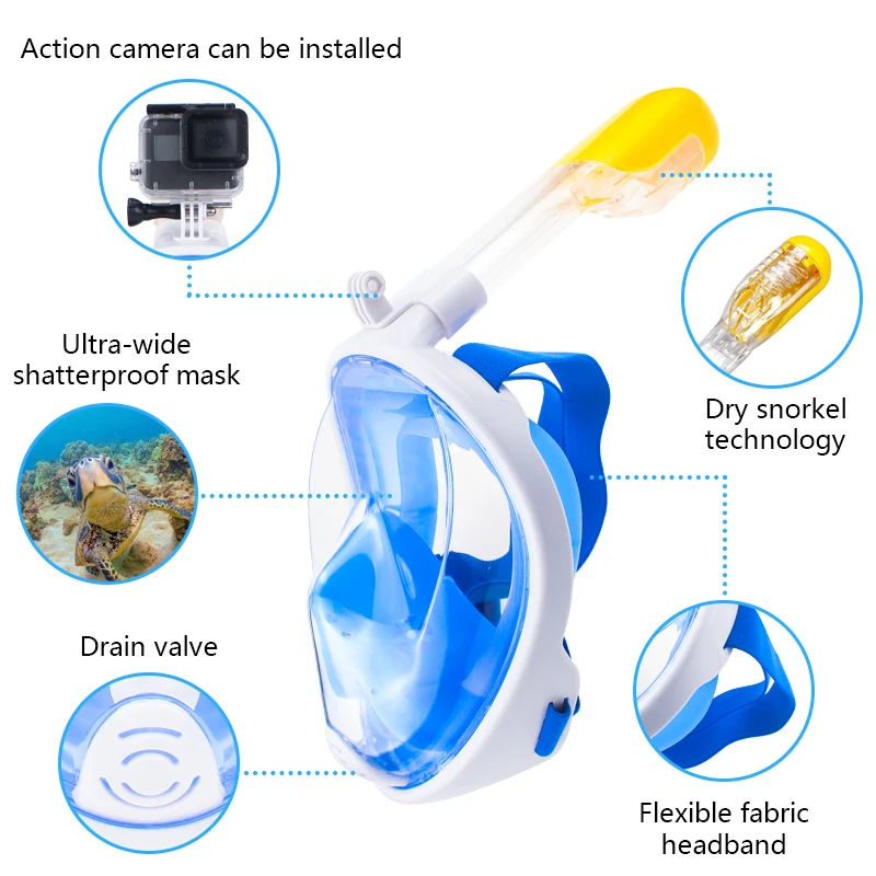 New Premium Diving Panoramic Snorkel Mask Full Face Scuba Diving Mask ...