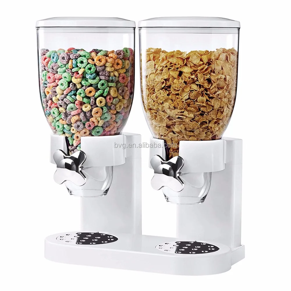 
Commercial use hotel restaurant plastic 7L bulk food double cereal dispenser 