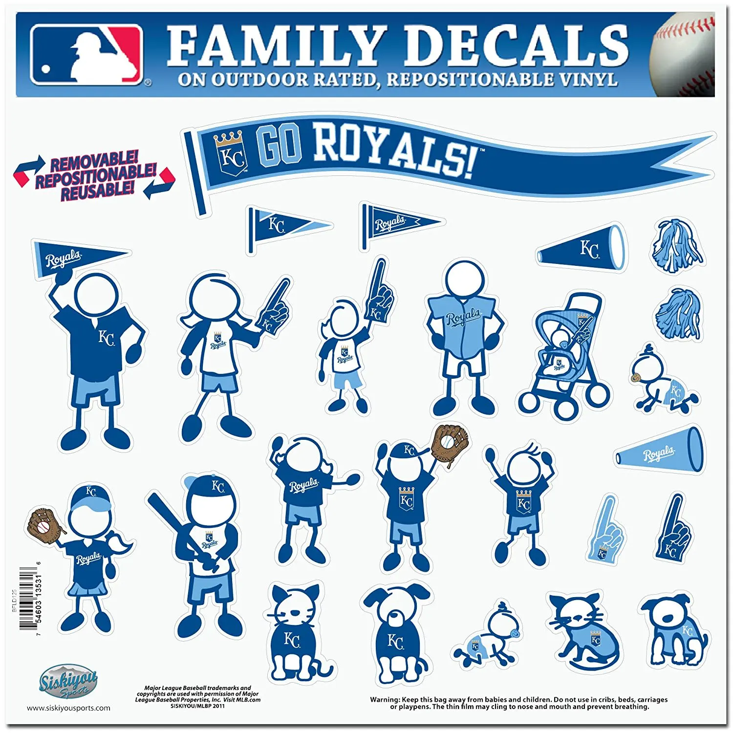 Buy Kansas City Royals Decal Set 9 Die Cut Decals Pick Color