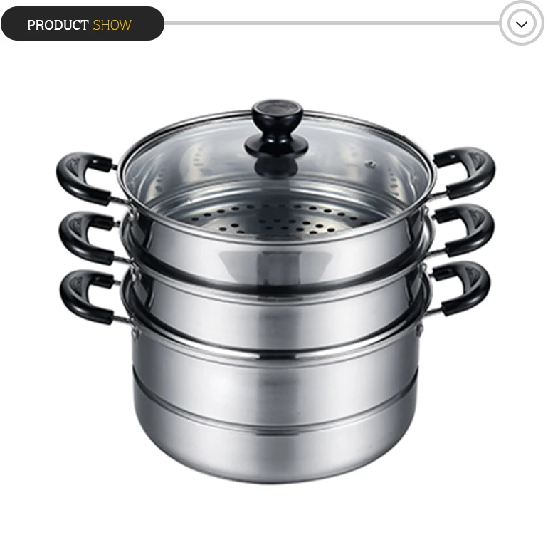 3layer Steam Soup Stainless Steel Indian Pot Pan Set For Wholesale