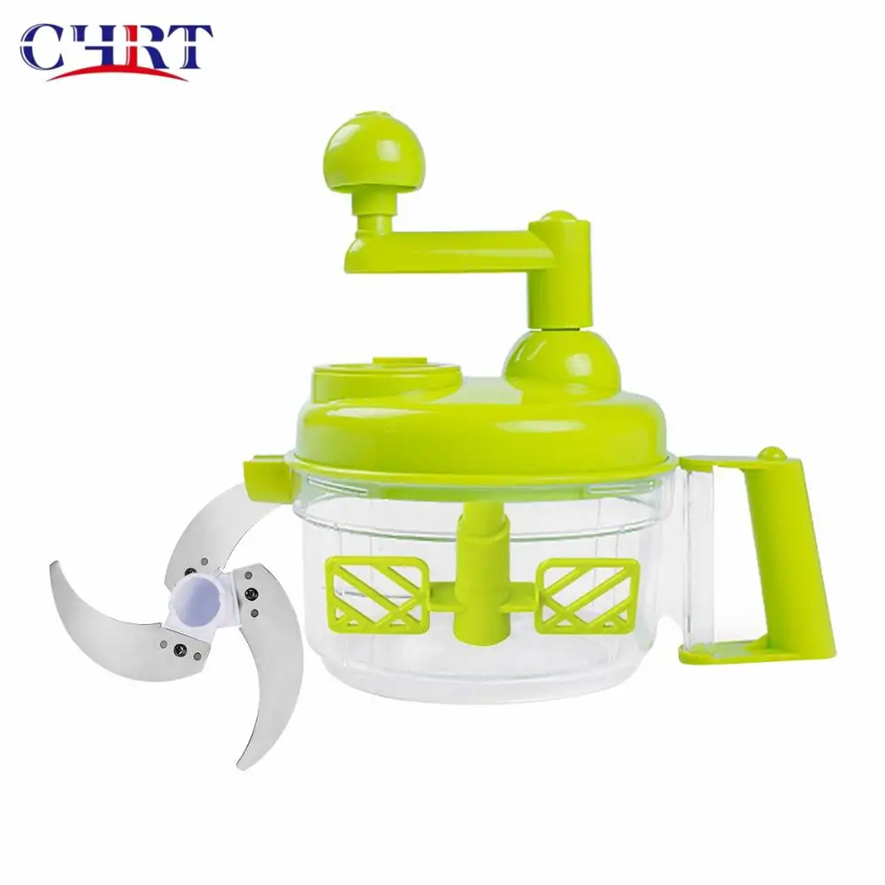 

Chrt Mini Shredding Kitchen Accessory Hand Crank Food Processor Shake Quickpush Baby Vegetable Slicer Manual Food Chopper, Green