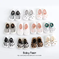 

Hot sale rubber soles shoes non slip floor leopard print baby socks