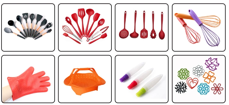 Heat-Resistant disposable kitchen ware product LFGB rubber silicone kitchen utensil set cooking in home kitchenware