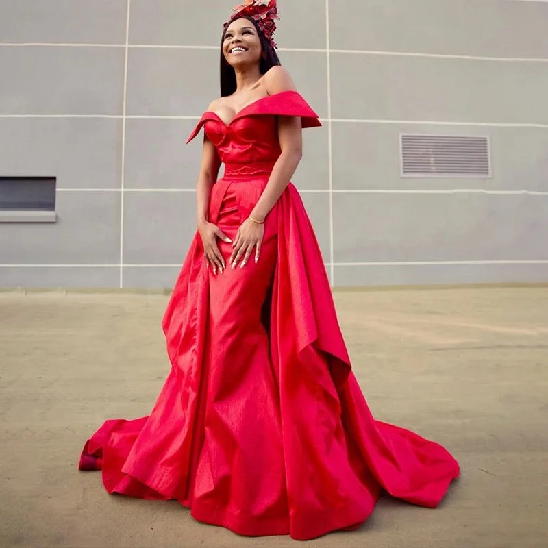 

Fish Cut Elegant Lady Red Long Evening Dress