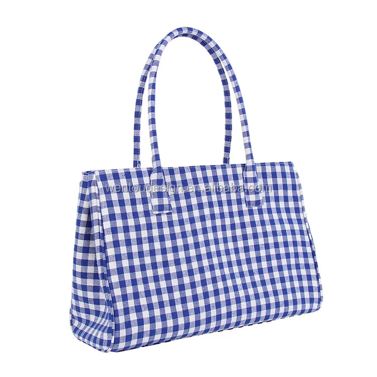 Wholesale Monogram Canvas Plaid Tote Bag Women Handbag - Buy Monogram Plaid Tote Bag,Canvas ...