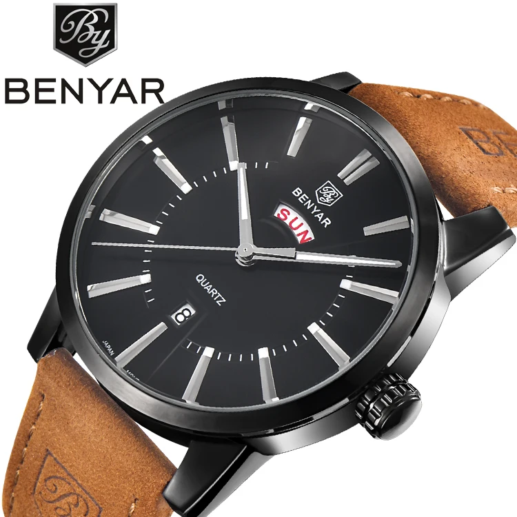 

BENYAR BY 5101 1 Luxury Brand Male Clock Analog Display Date Men's Quartz Watches Waterproof Casual Business Men Watch