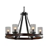 High Quality Metal Glass Wood Bubble E27 Chandeliers 4Light Pendant Light