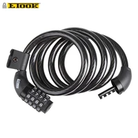 

ETOOK ET155R High Anti-theft Steel Rope Cable Bicycle Lock 4 Digitals Password Motorcycle steel Lock Bike Lock