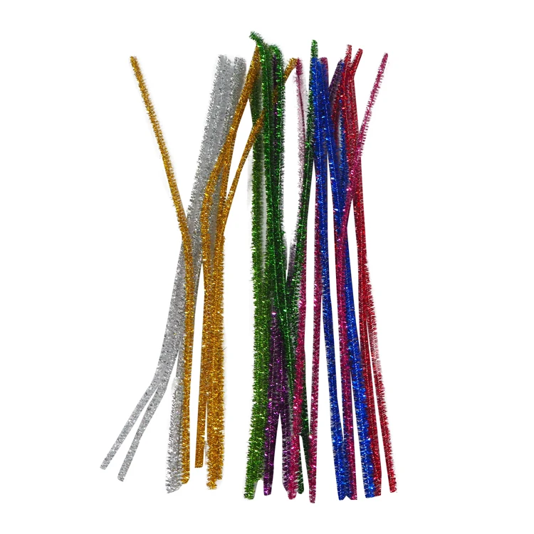 Sparkling Cleaners Metallic Tinsel Stripes Chenille Stem Glitter Shiny