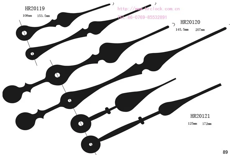 Designer Clock Parts For Mechanism Quartz Clock Movement Clock Pointer