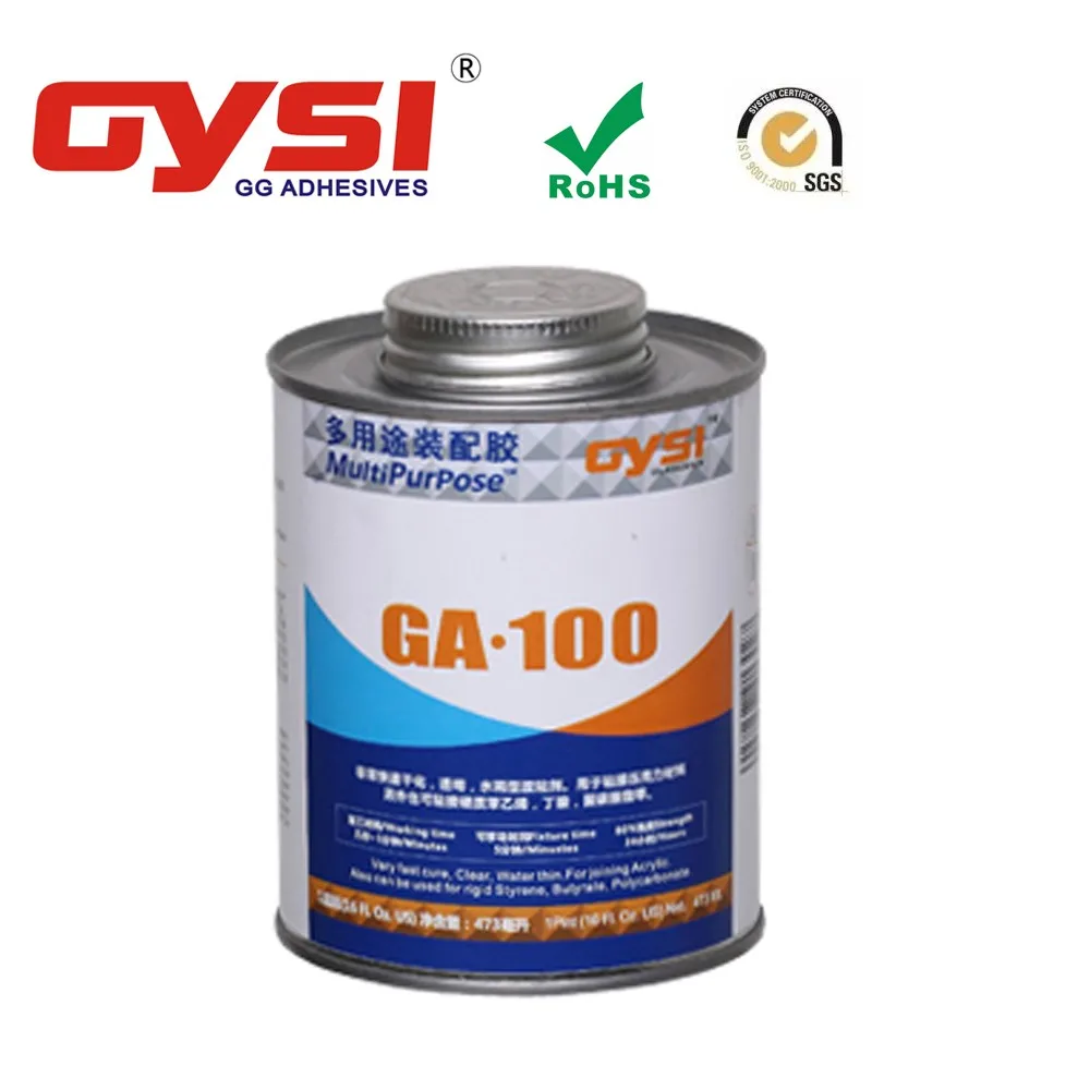 Gysi Clear Acrylic Adhesive / Super Glue Ga100 For Bonding Pmma Without