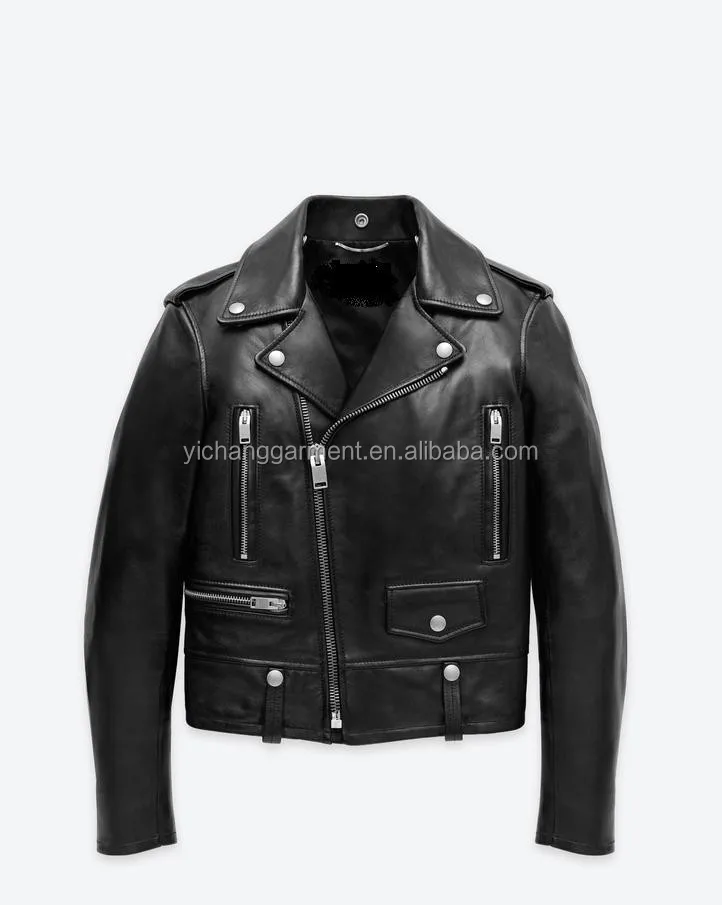 

CLASSIC MOTORCYCLE JACKET IN BLACK Real Genuine leather for women