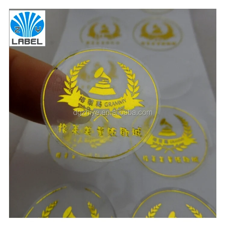 Custom Made Sheets Transparent Clear Vinyl Label With Logo Gold