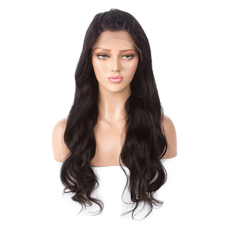 Human straight hair  wig ponytail 360 lace frontal wig