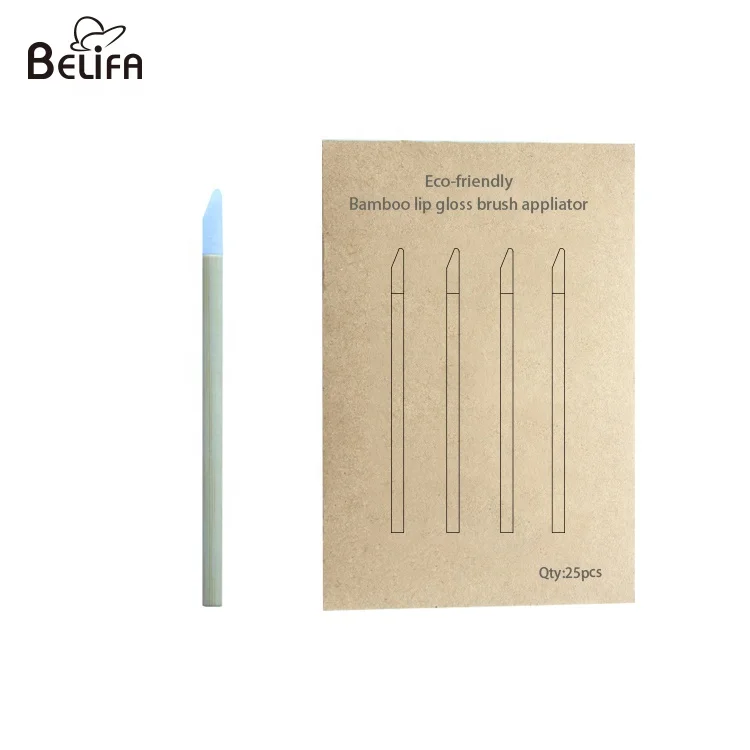 

Belifa eco-friendly disposable bamboo lip gloss brush wands applicator