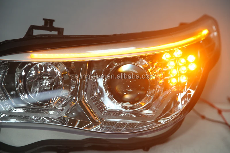 2003-2007  Year E60 523i 525i 530i  LED  Head Light JY Chrome Housing