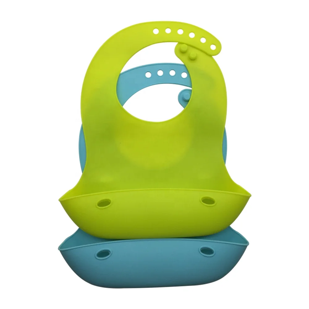 BPA free Safe Silicone Baby Baby Bibs with Tray