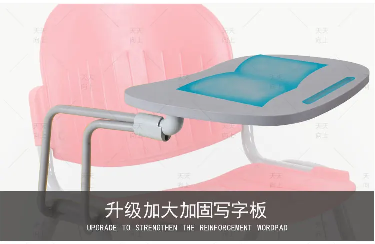 Training Chair with Writing Board Fabric Upholstery Sketching Chair Institutional Hall Chair
