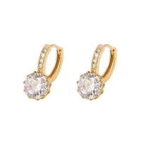 

27431 Xuping ready to ship Jewelry Fashion Hot Style18K Gold Plated Hoop Earring With Colorful Stone