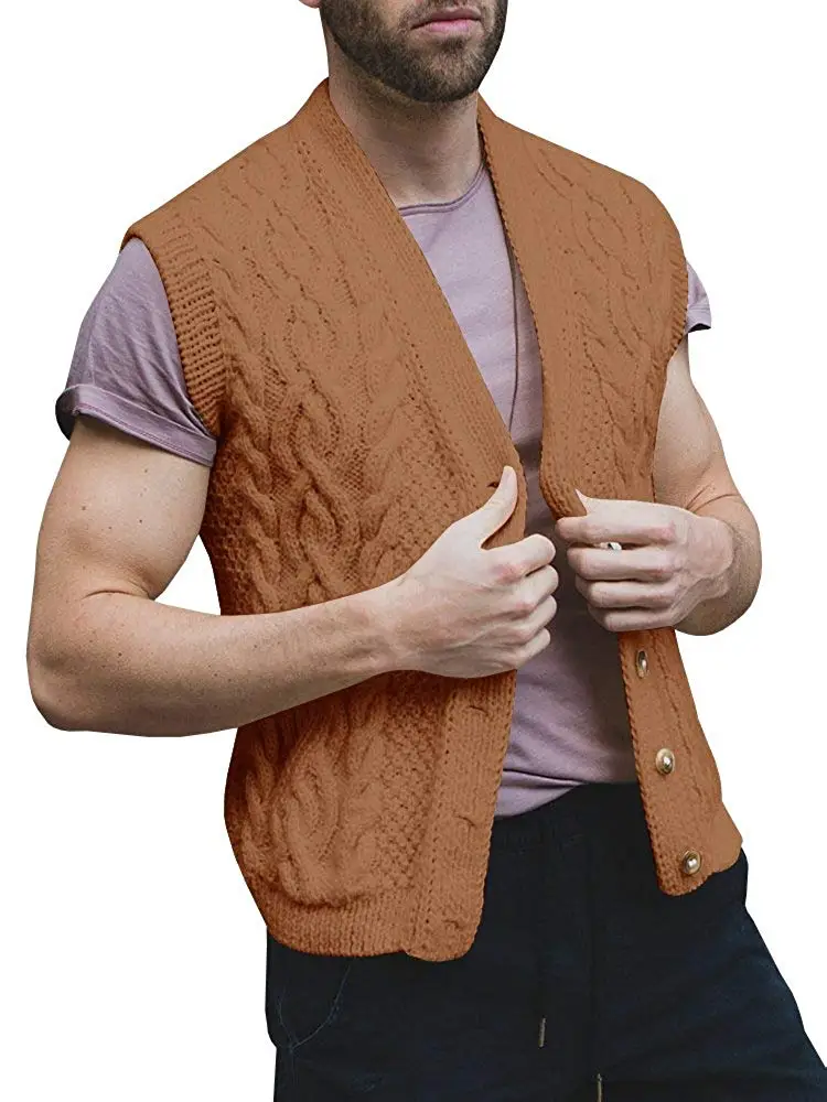 ONTBYB Mens Winter Knitwear Knitted Round Neck Autumn Leisure Pullover Sweaters