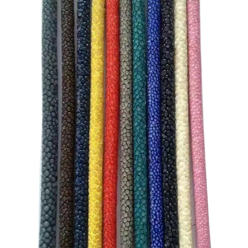 

Wholesale Genuine Stingray Leather Cord 4mm 5mm 6mm, Black,red,pink,blue,green etc