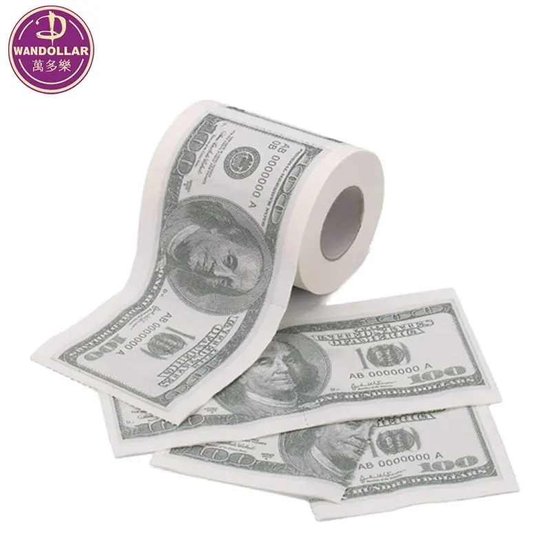 Novelty 1 roll 100Dollar Bill US Money Soft toilet paper tissue napkin prank fun 
