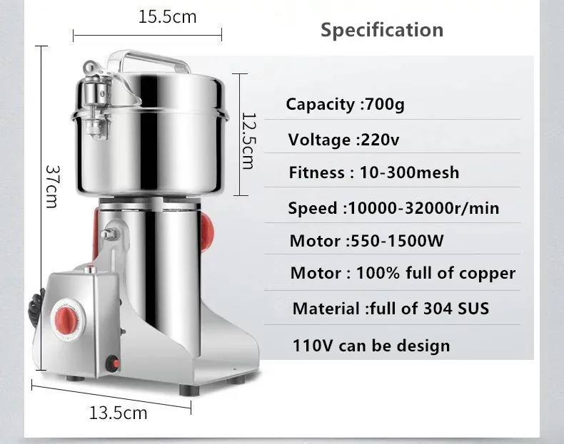 500g Electric Dry Spice Grinder Machine For Home Use Grain Mill Buy