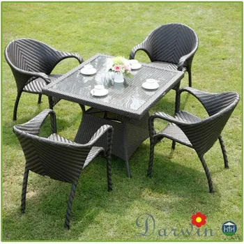 Outdoor Rattan Dining Table Chair Cafe Garden Living Sets - Buy Dining