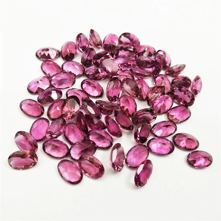 

Wholesale Loose Stone Factory  Oval Natural Tourmaline Red Gemstone Cutting