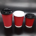 ACP5003 8oz/12oz/16oz/20oz disposable ripple hot drink coffee paper cup with lid and sleeve