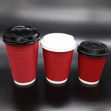 ACP5003 8oz/12oz/16oz/20oz disposable ripple hot drink coffee paper cup with lid and sleeve