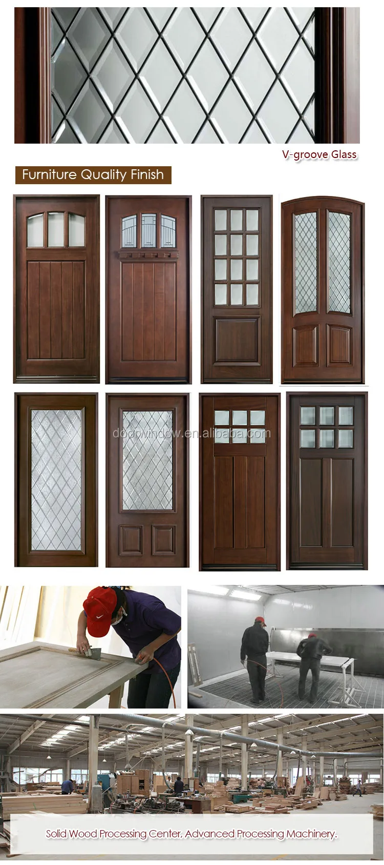 European Country Style Wholesale Swing Interior Door with side lite and transom