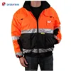 Custom ansi class 3 security high visibility reflective winter orange safety jacket workwear Double-sided wear