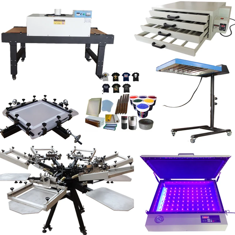 Manual Rotary Silk Screen Garment Screen Printing Machine 6 Color