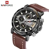Relojes Hombre Naviforce 9137 Brand Luxury Quartz Week Date 12/24 Hour Clock Military Sport Waterproof Men Leather Wristwatches