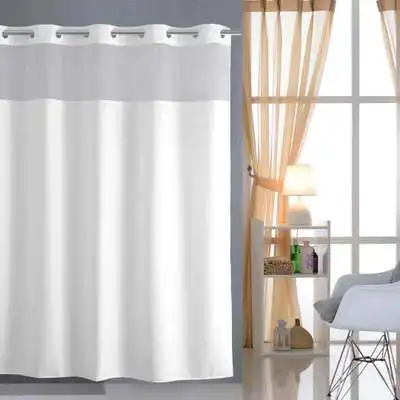 

Hookless Shower Curtain With Snap In Liner,Cheep White Shower Curtain/, Customized color