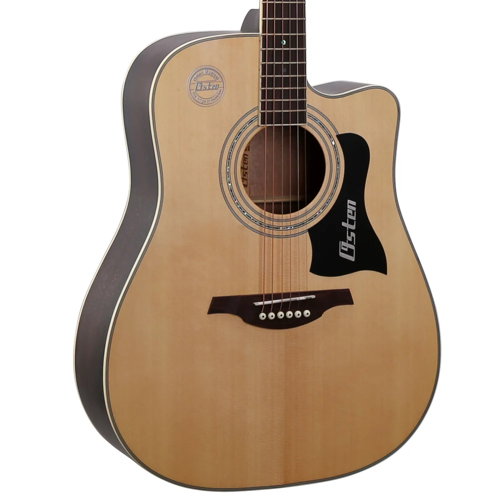 41 Inch Cutaway Acoustic Guitar With Solid Spruce Wood Buy Import