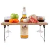 Portable and Foldable Wine and Snack Table for Picnic Outdoor on the Beach Park