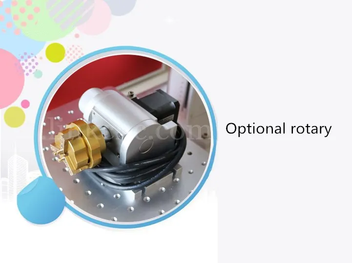 Jinan Portable 30w 200x200mm engraving area fiber laser ring marking machine with rotary system