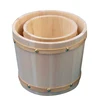 Unfinished water proof round and square small wooden bucket