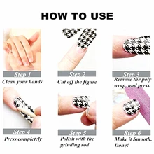 White Black stripe cat child Nail Arts Nail Sticker Waterproof Nail Decal Sticker Gel Polish French
