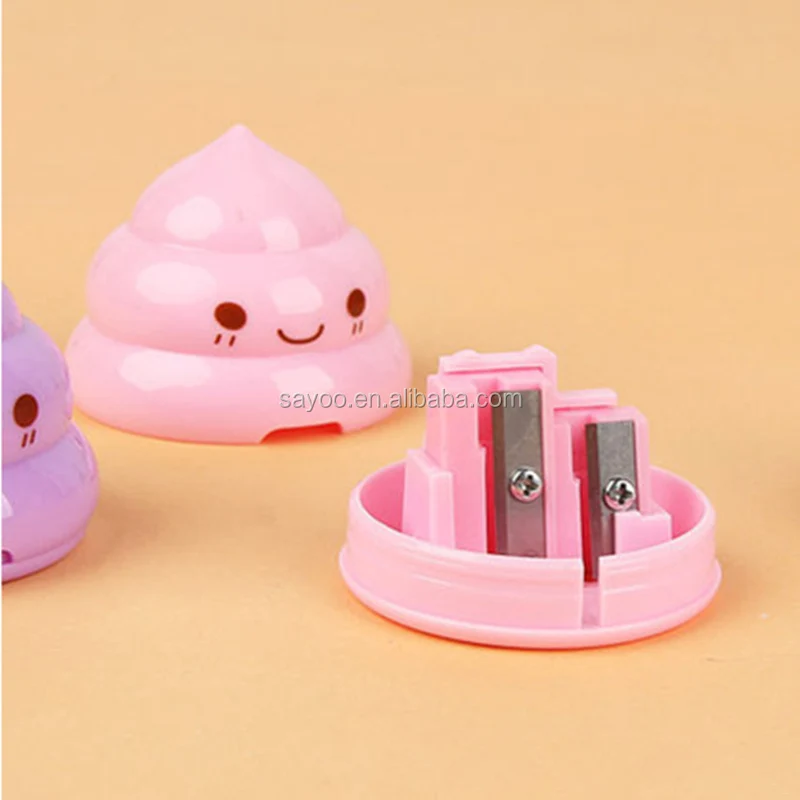 
Funny cute double hole poo plastic pencil sharpener 