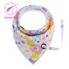 Amazon bset selling Reusable Washable Cotton Baby Bandana Drool Bibs Burp Print Arrow Wave Triangle Adjustable Baby Meal Infant