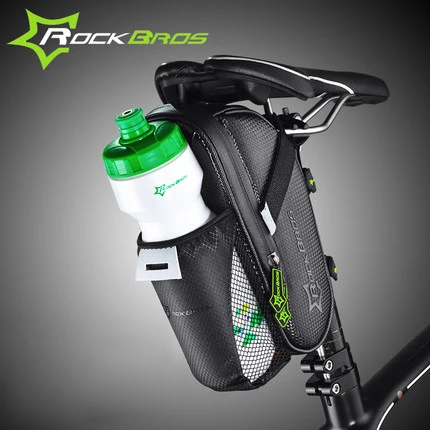ROCKBROS Bicycle Saddle Bag With Water Bottle Pocket Waterproof MTB Bike Rear Bags Cycling Rear Seat Bag